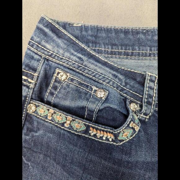 Shyanne Embellished Jeans - Size 32x32 Womens Denim Western Aztec Thick Stitch - Picture 3 of 9